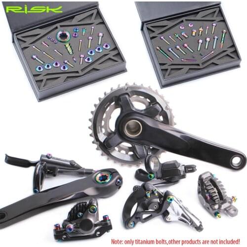 RISK Mountain Bike Bicycle M8000 M7000 Hydraulic Disc Brake Shift Derailleur Titanium Bolts Kit Replacement Screws Set