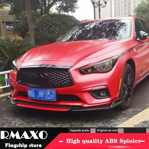 For Infiniti Q50 Front shovel Body kit spoiler 2014-2018 Infiniti Q50S ABS Rear lip rear spoiler front Bumper Diffuser Protector
