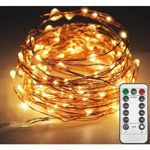 10m 5m 8 Modes LED String Lights USB Powered 100 50LEDs with Remote Control for Wedding Party Home Christmas Decoration