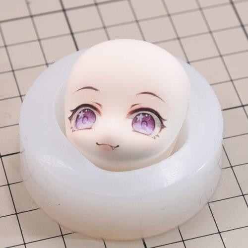 Q version with nose and no eye sockets, steamed buns and buns, universal silicone face mold, ultra-light clay mold silicone face