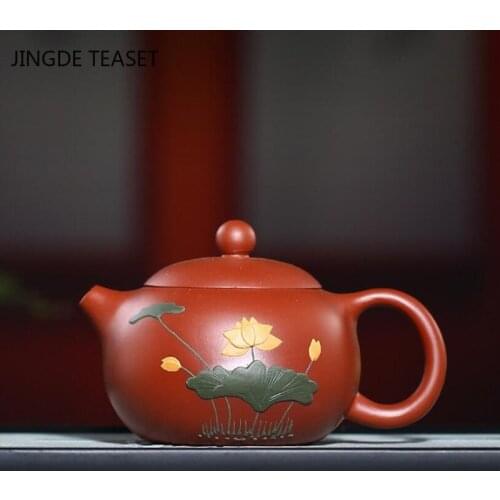 Yixing Xishi Tea Pot Purple Clay Teapot Handmade beauty kettle Chinese Dahongpao Customized Authentic 188 ball hole filter 150ml