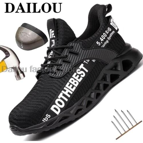 Steel Toe Safety Shoes for Men Women Lightweight Work Sneakers Puncture Proof Work Shoes Unisex Coustruction Safety Work Boots