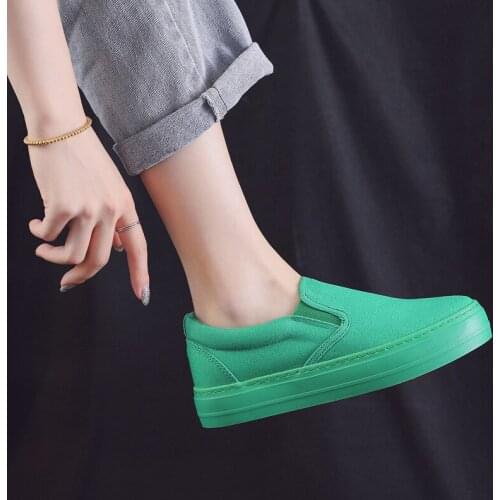 Spring and autumn new trend fashion all-match womens thick-soled cloth shoes vulcanized tendon bottom lazy shoes low cut foot