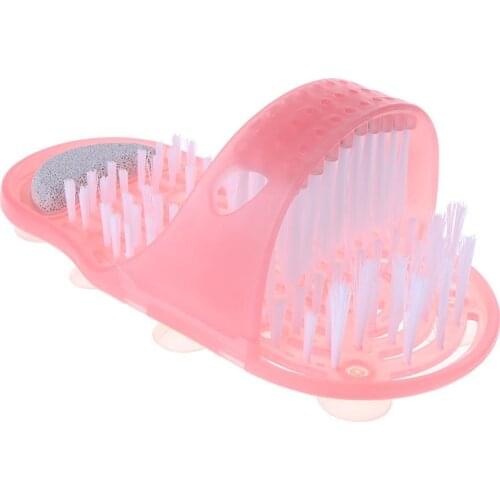 1Pair Plastic Bath Shoe Pumice Stone Foot Scrubber Shower Brush Massager Slipper