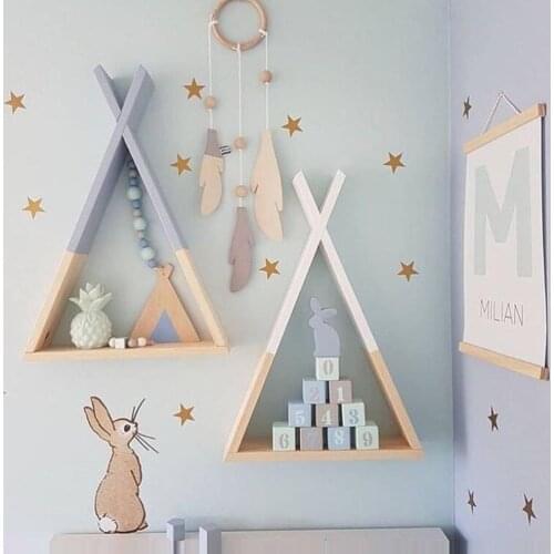 1Pc Wall Shelf Living Room Wooden Triangle Storage Holder Rack Decor Wall Mounted Shelf Organizer Kitchen Supplies Gadgets 2021