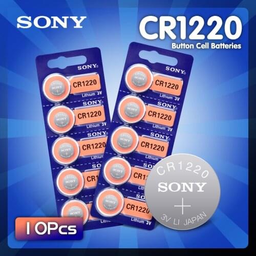 10pcs/lot For Sony Original CR1220 Button Cell Battery For Watch Car Remote Key cr 1220 ECR1220 GPCR1220 3v Lithium Batteries