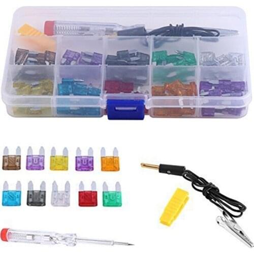 100 Pcs Mini Blade Fuse 2/3/5/7.5/10/15/20/25/30/35Amp Assortment Blade Fuse kits For Truck Auto Car Motorcycle