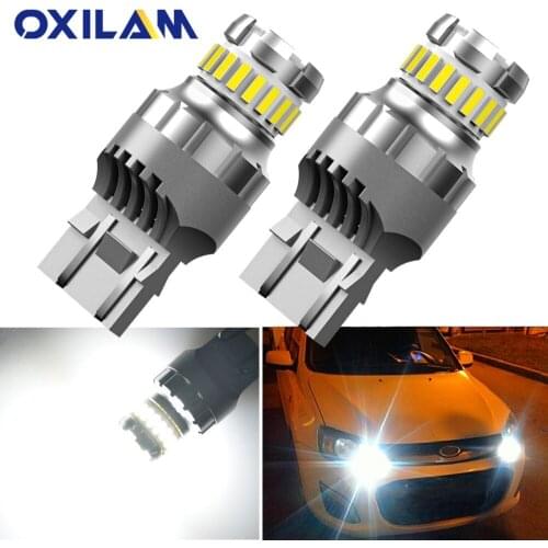 2X T20 W21W 7440 WY21W 7443 W21/5W LED Parkaing Light Car Tail Light Bulbs Canbus Error Free Car Brake Stop Lights White Red 12V