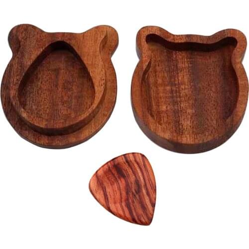 2 Pcs Bear Guitar Picks Storage Case Holder for Acoustic Electric Bass Guitar Accessories Plectrums Container Display Box Gift