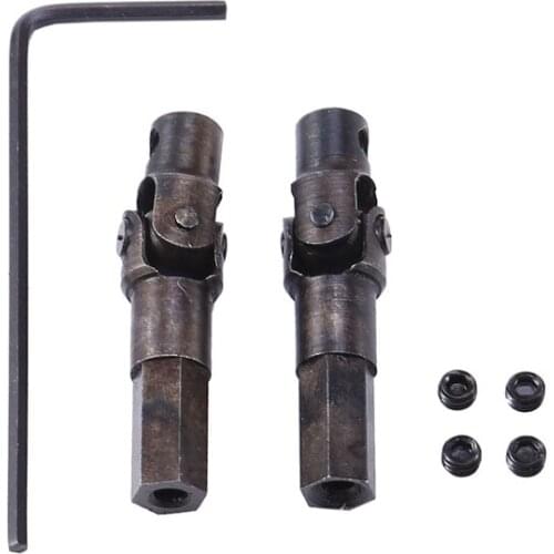 2Pcs Metal Universal Steering Joint Drive Shaft Accessories for WPL C14 C24 C34 B24 B36 MN D90 MN99S RC Car Parts
