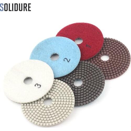 100mm 4 inch copper bond diamond 3 step polishing pads Premium Diamond Granite Polishing Tool Marble Concrete Grinding