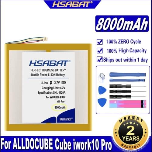 HSABAT iwork10 Pro 8000mAh Battery for ALLDOCUBE Cube iwork10 Pro Cube Tablet PC Batteries
