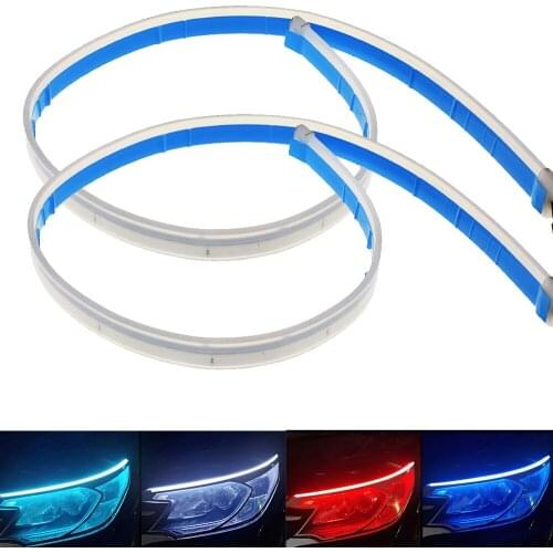 Accessoires de feux de course LED pour voiture, bande de guidage pour clignotant, Lumière du jour, bande lumineuse décorative