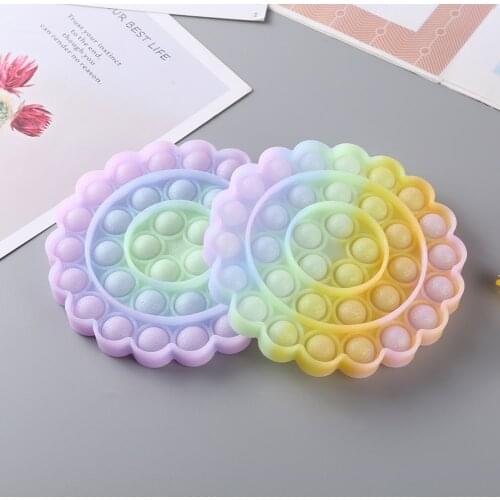 Sun Flower Glitter Push Bubble Toys Anti Stress Toys Kawaii Soft Push Bubble Fidget Toys Anti-stress Toy For Adults Kids