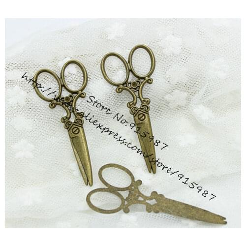 Sweet Bell 20pcs/lot 25*60mm Two color Antique Metal Alloy Big Scissors Charm Pendants Jewelry Charms D0452