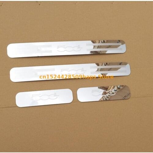For 2014-2017 FIAT 500L Four Doors 4pcs/lot car styling sticker Stainless Steel Scuff Plate Door Sill Cover decorative cover