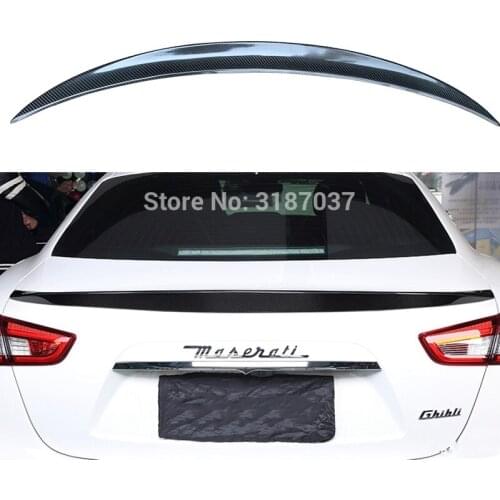 For Ghibli Carbon Rear Spoiler 2014 - UP Carbon Fiber rear boot Wing Spoiler Wing Trunk Lip Boot Cover