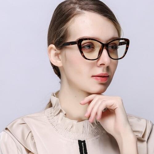FENCHI TR90 Cat Eye Clear Computer Glasses Anti Blue Light Blocking Glasses Filter Reduces Eye Strain Optical Gaming Eyewear