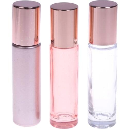 Wholesale 10ml Essential Oil Perfume Bottle Roller Ball Thick Glass Roll On Durable For Travel Cosmetic Container