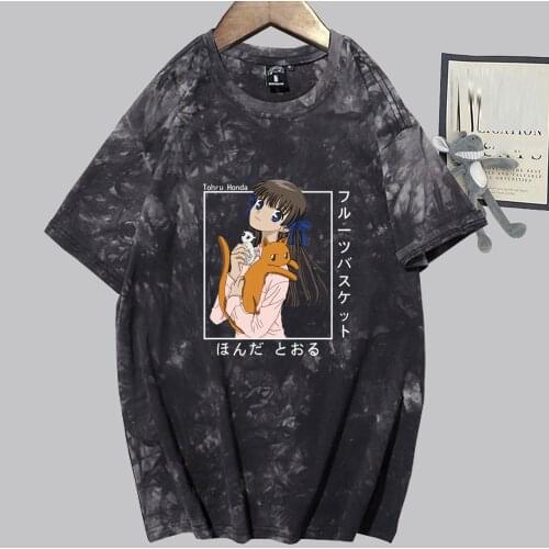 Japan Anime Fruits Basket Print Tshirt Loose Kawaii Streetwear Harajuku Tohru Honda Unisex Tees