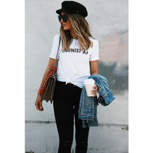Feminist AF T-shirt women instagram fashion t shirt moletom do tumblr t shirt women feminist t shirt casual tops tees tops