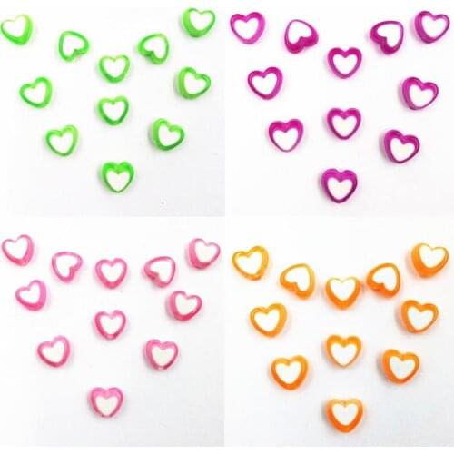 150 Pcs/lot 4*8*8mm Heart Shape Glossy Acrylic Bead Loose Spacer Beads For Jewelry Making DIY Bracelet Accessories