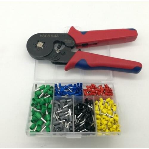 HSC8 6-4 Self-Adjustable Crimping Plier + Crimping Terminals Sets AWG24-10 Wire Cable Tube Crimping Pliers Multi Hand Tools