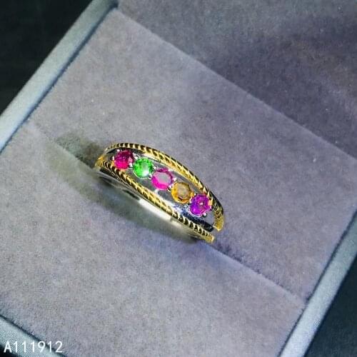 KJJEAXCMY fine jewelry natural Tourmaline 925 sterling silver new women ring support test lovely