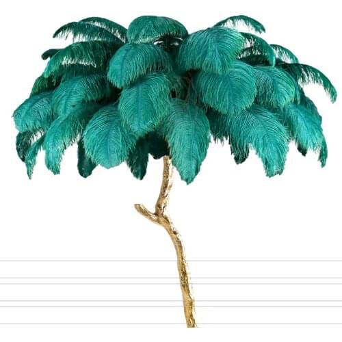 Nordic Ostrich Feather LED Floor Lamp Modern Interior Decor Stand Light Lighting for Living Room Bedroom Loft Indoor Stand Lamp