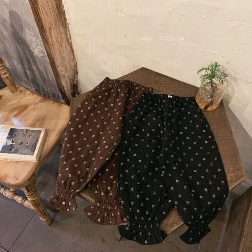 New Autumn Korean Style Baby Girls Printed Lantern Pants Children Clothes Toddlers Kids Casual Trousers