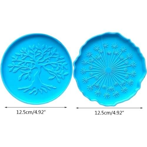 Dandelion Tree of Life Mirror Coaster Molds Silicone Great for Making Coasters DIY Resin Artwork Home Decor K3ND