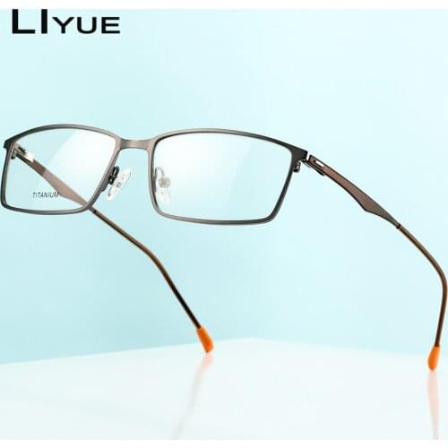 Titanium Alloy Glasses Frame Men Ultralight Square Myopia Prescription Eyeglasses Frames Metal Full Optical Screwless Eyewear