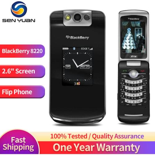 Original BlackBerry 8220 2G CellPhone Refurbished 2.6'' Display BlackBerry OS Pearl Flip 8220 SmartPhone GSM Mobile Phone