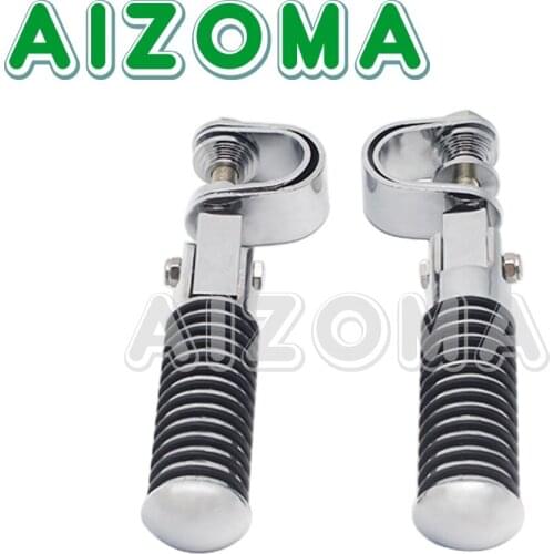 1-1/8" to 1-3/8" Highway O-Ring Foot Pegs Engine Guard Footpeg Foot Rests U-Clamps Bars For Harley Honda Suzuki Street Bike