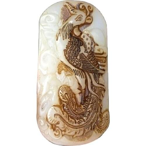 Antique White Jade Phoenix Pendant