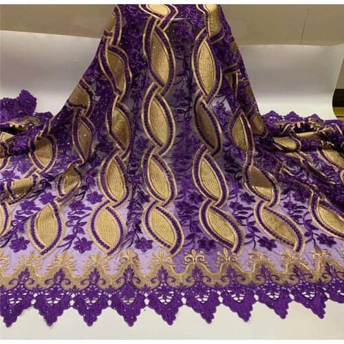 Latest Arrival 5Yards African Lace Fabric 2020 Fashion High Quality Embroidered Beaded French Tulle Guipure Lace Fabric!ZQF99123