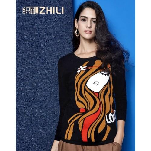 2017 pure cashmere pullover sweater female long-sleeve basic shirt abstract slim sweater