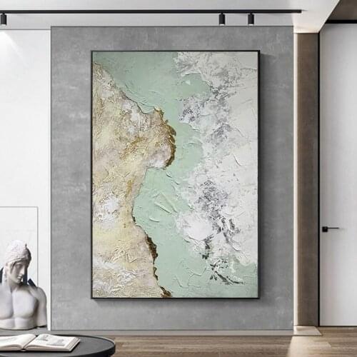 Modern Abstract Oil Painting On Canvas With Green Texture New Arrival Unframed Large Decoration Wall Art Drawing For Living Room