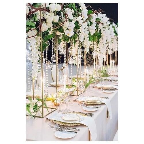Wedding Pillars Metal Gold Color Flower Vase Table Centerpiece Wedding Decoration 10pcs/lot free shipping