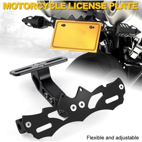 Universal CNC Aluminum adjustable Angle Multifunction Motorcycle Rear License Plate Mount Holder Bracket Frame for Honda for ktm