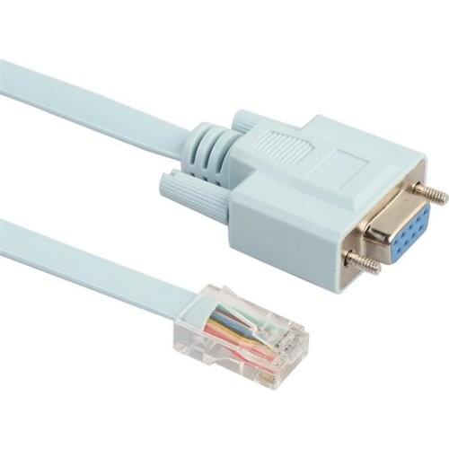 USB Console Cable RJ45 Cat5 Ethernet To Rs232 DB9 COM Port Serial Female Rollover Routers Network Adapter Cable Blue