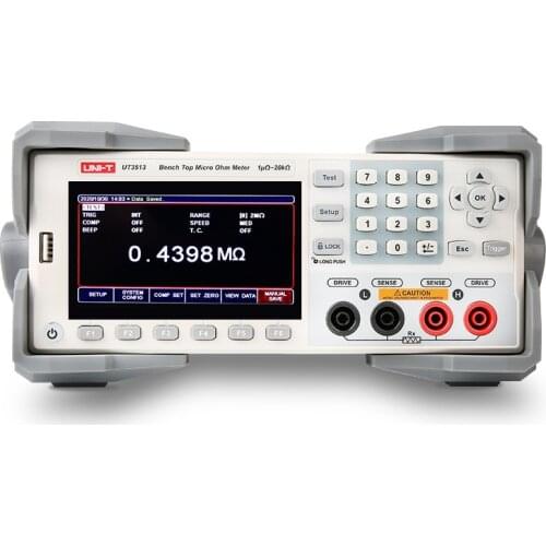UT3513 DC Micro Ohm Meter judge HI/IN/LO and compatible with SCPI DC low resistance meter Cable wire/coil/motors resistance test