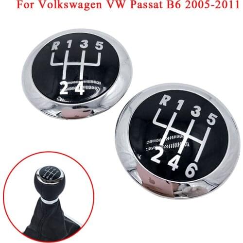 5/6 Speed Car Gear Shift Knob Badge Emblem Cap Cover Shift Lever Top Cover For Volkswagen VW Passat B6 2005-2011 Car Accessories