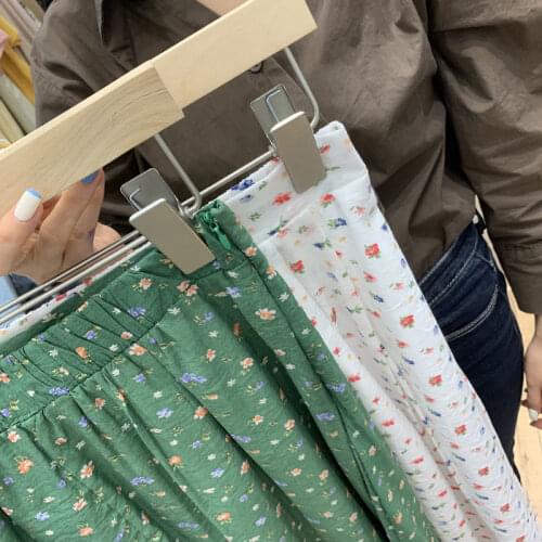 Back Waist Elastic, Gentle and Sweet, New Korean 2021 Girls Floral Chiffon Skirt