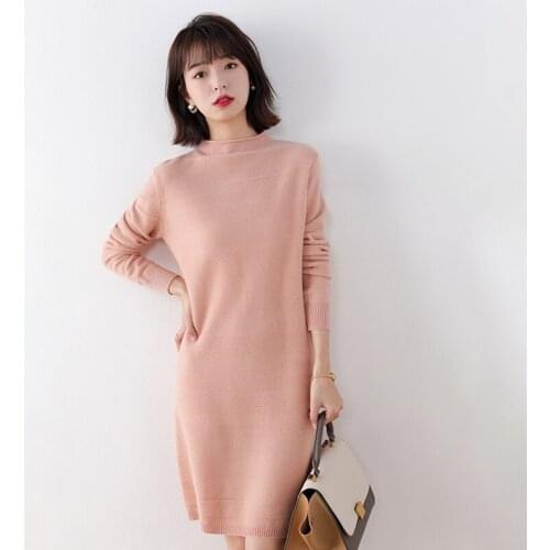 Women Knitwears Long Oneck 100% Australian Wool Knitted Pullovers Soft Warm High Elastic Ladies Jumpers