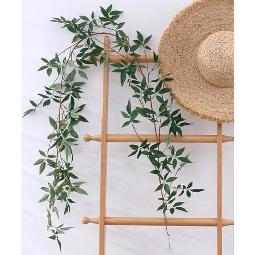 1Pc 180cm Artificial Plant Easy to Bend Require No Maintenance Fabric Decorative Green Fake Rattan Lightweight for Party