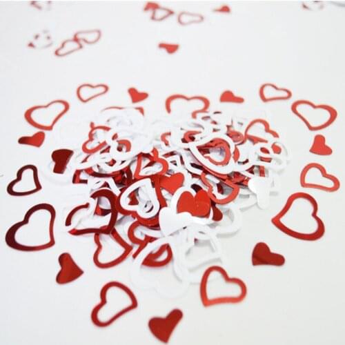 15g White & Red Hollow Love Heart Sprinkle Confetti Wedding Anniversary Engagement Bridal Table Scatters Marriage Party Supplies