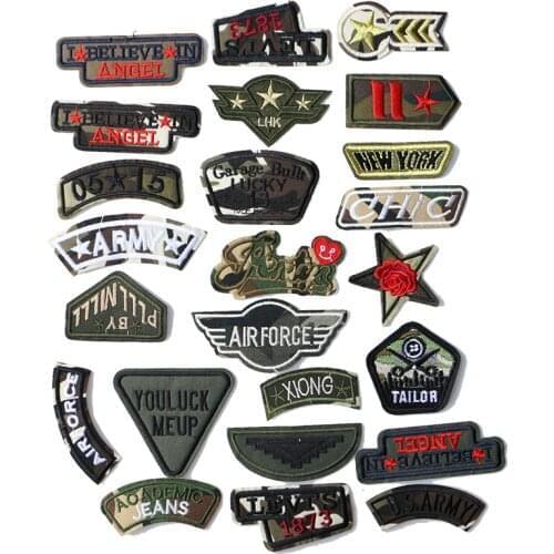 2 Pcs US Marine Corps Medal icon Embroidered Iron on Patches for Clothing DIY Stripes Clothes Patchwork Stickers Custom Badges