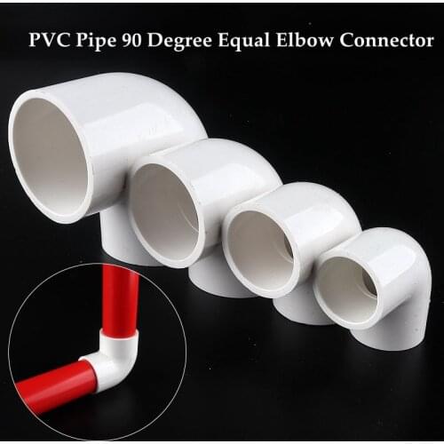20pcs~5pcs Inner Diameter 20~50mm PVC Pipe 90° Equal Elbow Connector Plastic Water Supply Joint Fittings Irrigation System Parts