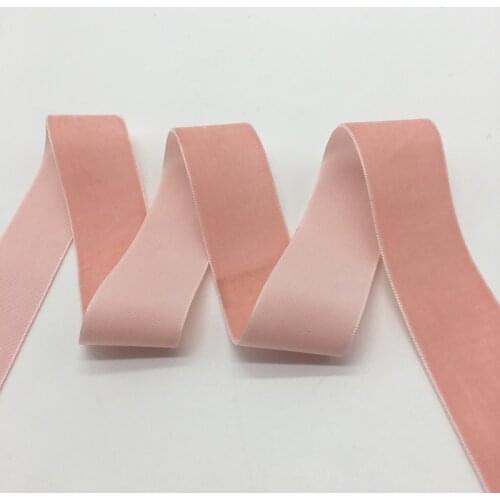 3 yards/lot 1"(25mm)Wide Light pink Velvet Ribbon Headband Clips Bow Wedding Decoration